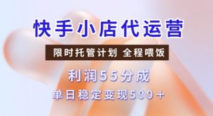 快手小店代运营3.0，模式新升级，收益55分，稳定单日5张【揭秘】-易得个人分享