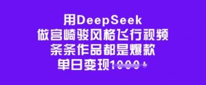 用DeepSeek做宫崎骏风格飞行视频，条条作品都是爆款，单日变现多张-易得个人分享