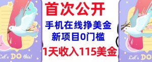 在线挣美金新项目，0门槛，1天收入115美刀，无脑操作，真正被动收入-易得个人分享