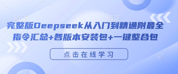 完整版Deepseek从入门到精通附最全指令汇总+各版本安装包+一键整合包-易得个人分享