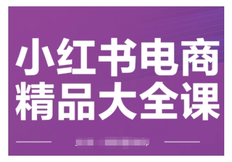 小红书电商精品大全课，快速掌握小红书运营技巧，实现精准引流与爆单目标，轻松玩转小红书电商-易得个人分享