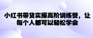 小红书带货实操高阶训练营，让每个人都可以轻松学会-易得个人分享