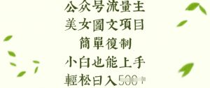 流量主长期收益项目，美女图片简单复制，小白也能上手，轻松日入5张-易得个人分享