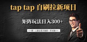 taptap拉新自刷项目，一个新用户14元，矩阵玩法日入300+-易得个人分享