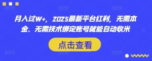 月入过W+，2025最新平台红利，无需本金、无需技术绑定账号就能自动收米-易得个人分享