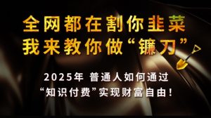 全网都在割你韭菜，我来教你做镰刀,2025普通人如何通过知识付费，实现财F自由【揭秘】-易得个人分享