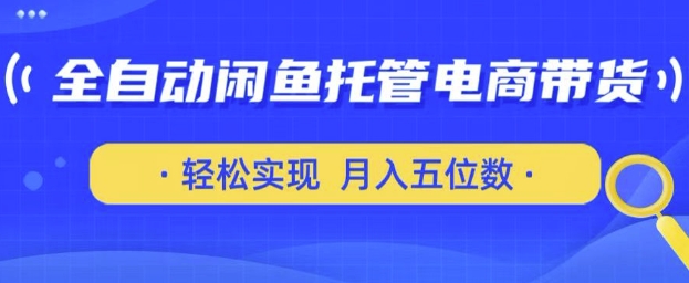 全自动闲鱼托管式电商带货，只需一部安卓手机和一个闲鱼号，轻松实现月入五位数【揭秘】-易得个人分享