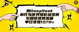 用DeepSeek制作鸟世界摄影级视频，引爆短视频流量，单日变现1k-易得个人分享