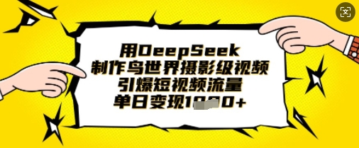 用DeepSeek制作鸟世界摄影级视频，引爆短视频流量，单日变现1k-易得个人分享