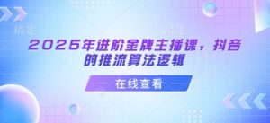 2025年进阶金牌主播课，抖音的推流算法逻辑-易得个人分享
