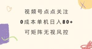 视频号点点关注，0成本单号80+，可矩阵，绿色正规，长期稳定【揭秘】-易得个人分享