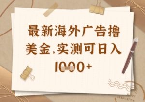 最新海外广告联盟挂机撸美金项目，实测可日入多张【揭秘】-易得个人分享