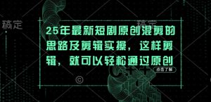 25年最新短剧原创混剪的思路及剪辑实操,这样剪辑,就可以轻松通过原创-易得个人分享