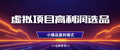 虚拟项目高利润选品方法，做好单店利润1W+，可多店倍增利润-易得个人分享