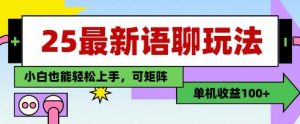 25年最新语聊玩法，纯手工，单机收益100+，小白也能轻松上手，可矩阵操作-易得个人分享