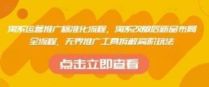 淘系运营推广标准化流程，​淘系改版后新品布局全流程，无界推广工具拆解高阶玩法-易得个人分享