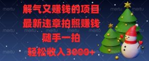 解气又挣钱的项目，最新违章拍照挣钱，随手一拍，轻松收入数张【揭秘】-易得个人分享