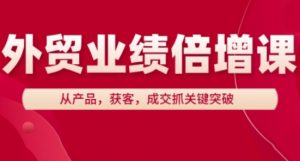 外贸业绩倍增课，从产品，获客，成交抓关键突破-易得个人分享