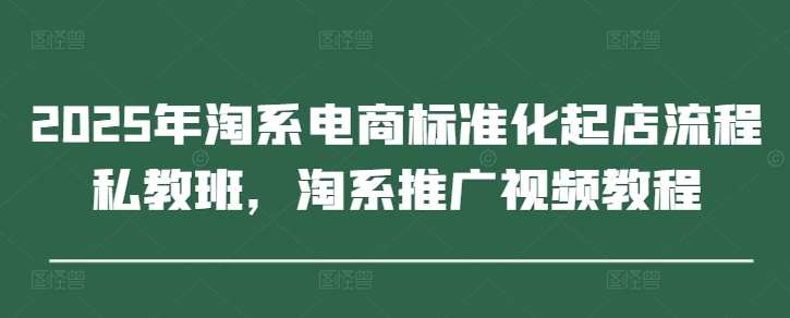 2025年淘系电商标准化起店流程私教班，淘系推广视频教程-易得个人分享