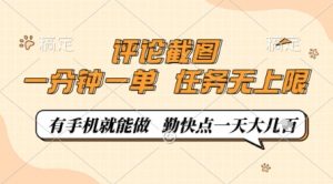 评论截图，0.5元一单，一分钟一单，有手机就能做，任务无上限，勤快点一天几张【揭秘】-易得个人分享