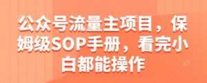 公众号流量主项目，保姆级SOP手册，看完小白都能操作-易得个人分享