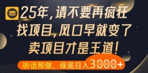 什么？25年你还在疯狂找项目做，醒醒吧，看完这些你全都懂了【揭秘】-易得个人分享