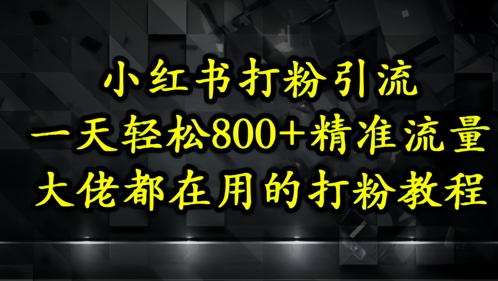 小红书打粉引流，一天轻松500+精准流量，大佬都在用的打粉教程-易得个人分享