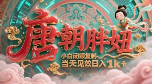 用AI克隆“唐朝胖妞”日更3条，平台疯狂推流，小白闭眼复制，当天见效，日入1k+-易得个人分享