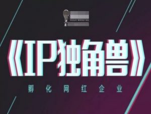 IP独角兽，孵化网红企业，ip教程-易得个人分享