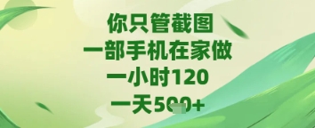 你只管截图,一部手机在家做,苹果安卓都可以,一天5张+【揭秘】-易得个人分享