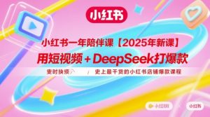 小红书一年陪伴课【2025年新课】，用短视频+deepSeek打爆款，史上最干货的小红书店铺爆款课程-易得个人分享