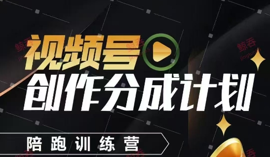 视频号创作分成计划陪跑训练营，手把手教会你如何制作视频，细水长流型项目-易得个人分享