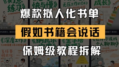 最新爆款拟人化书单玩法，假如书籍会说话，保姆级教程-易得个人分享