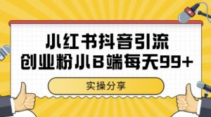 小红书抖音创业粉，小B端粉自热，日引99+的一个玩法【揭秘】-易得个人分享