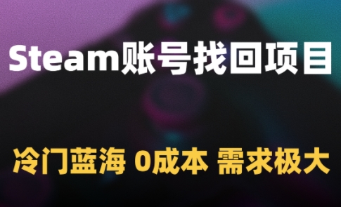 Steam账号找回项目，冷门蓝海，0成本，需求极大-易得个人分享