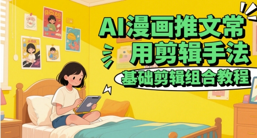 AI漫画推文常用剪辑手法，基础剪辑组合教程-易得个人分享