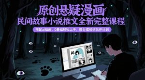 原创悬疑漫画民间故事小说推文全新完整课程， 搭配ai绘画，0基础轻松上手，撸分成和伙伴计划-易得个人分享