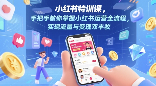 小红书特训课，手把手教你掌握小红书运营全流程，实现流量与变现双丰收-易得个人分享