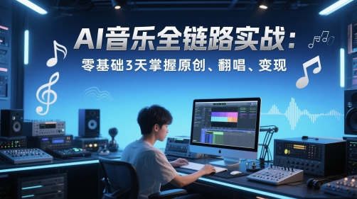 AI音乐全链路实战变现课：零基础3天掌握原创、翻唱、变现-易得个人分享