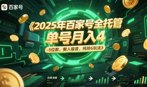 2025年百家号全托管,单号月入4-5位数,懒人福音,纯挂G玩法【揭秘】-易得个人分享