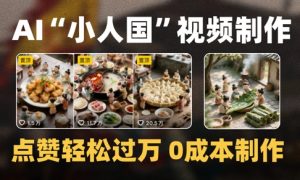 爆款1000W+播放微缩景观迷你小人国AI视频0成本制作全流程教学-易得个人分享