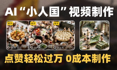 爆款1000W+播放微缩景观迷你小人国AI视频0成本制作全流程教学-易得个人分享