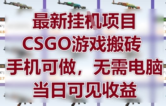 最新挂G项目,CSGO游戏搬砖,手机可做,无需电脑,当日见收益【揭秘】-易得个人分享