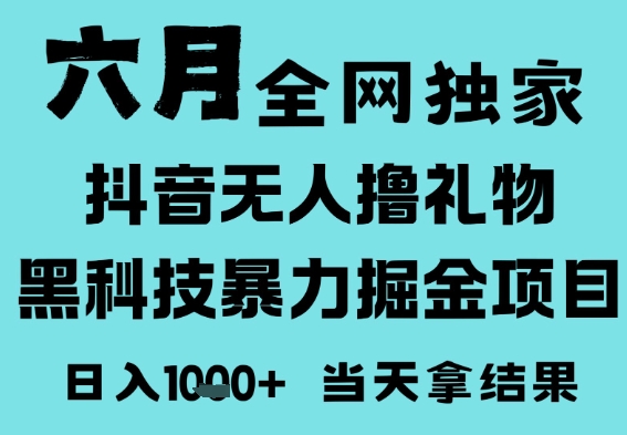 25年6月高爆抖音无人直播最新撸音浪掘金项目，门槛低小白可做，无脑日入1k，可矩阵放大【揭秘】-易得个人分享
