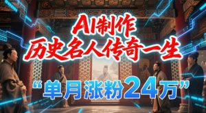 暴力起号！用AI制作历史名人传奇一生，单月涨粉24W，涨粉+变现赛道黑马来了-易得个人分享