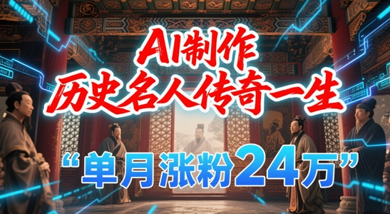 暴力起号！用AI制作历史名人传奇一生，单月涨粉24W，涨粉+变现赛道黑马来了-易得个人分享