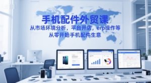 手机配件外贸课，从市场环境分析，平台开店，erp操作等，从零开始手机配件生意-易得个人分享
