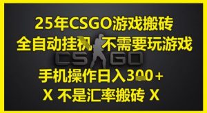 25年CSGO游戏搬砖，全自动运行，不需要玩游戏，手机操作日入3张(不是汇率搬砖)【揭秘】-易得个人分享