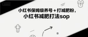 小红书保姆级养号+打减肥粉，小红书减肥打法sop-易得个人分享