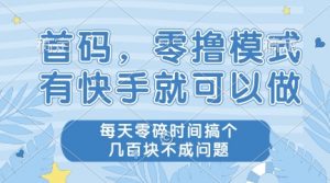 首码，零撸模式，有快手就可以做，每天零碎时间搞个几张不成问题【揭秘】-易得个人分享
